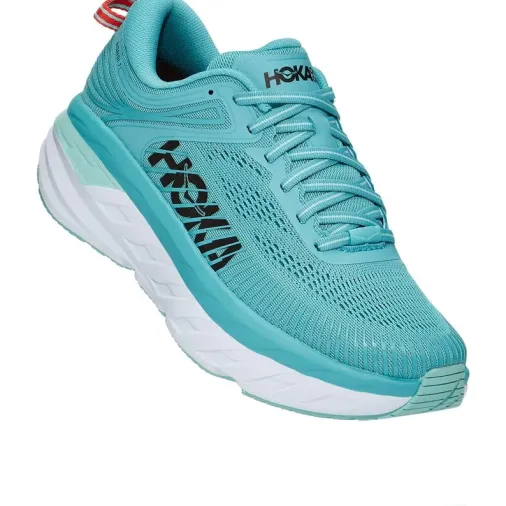 Sale Hoka One One Bondi 7 Wide Women's Running Shoes – Aquarelle / Eggshell Blue Sale Running Shoes