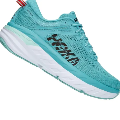 Sale Hoka One One Bondi 7 Wide Women's Running Shoes – Aquarelle / Eggshell Blue Sale Running Shoes