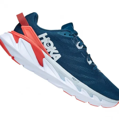 Best Hoka One One Elevon 2 Women's Running Shoes – Moroccan Blue / Hot Coral Outlet Running Shoes